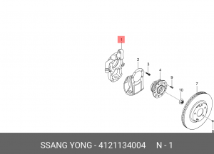 Кулак поворотный SSANGYONG Actyon (10-) левый OE 4121134004 SSANG YONG