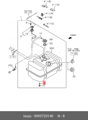 9095720140 ШАЙБА ШТУЦЕРА ТНВД 4HG1,4HK1,HE1 9-09572-014-0 ISUZU