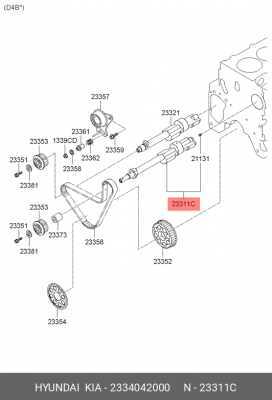 Вал HYUNDAI Porter балансировочный левый OE 2334042000 HYUNDAI KIA