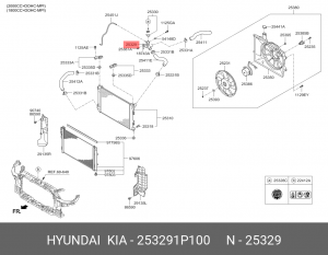 Фланец HYUNDAI Elantra,i20,i30 KIA Ceed,Cerato,Soul (12-) системы охлаждения OE 253291P100 HYUNDAI KIA