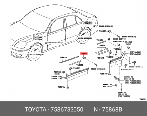 КЛИПСА 75867-33050 75867-33050 TOYOTA