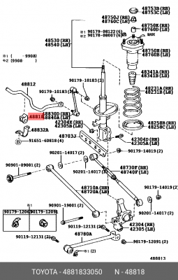 втулка стабилизатора заднего! d16\ Toyota Camry 48818-33050 TOYOTA