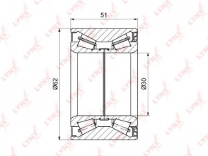 Подшипник ступицы задний (51x30x62) подходит для CITROEN Berlingo(B9) 1.2-1.6 08 WB-1286 LYNXAUTO