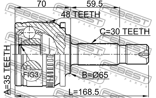 Шрус наружный 35x65x30 1410-ISTA48 FEBEST