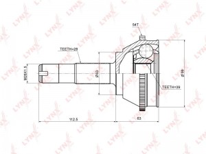 ШРУС наружный PEUGEOT Boxer (94-) CITROEN Jumper (94-) комплект LYNX CO-2213A LYNXAUTO