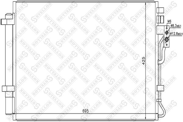радиатор кондиционера!\ KIA Sorento 2.4i 16V 09> 10-45707-SX STELLOX