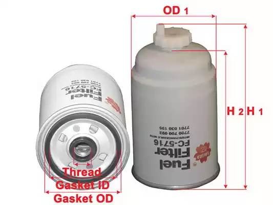 Фильтр топливный MAN IVECO KOMATSU PC,PW,TD,WB (слив пластик) SAKURA FC5716 SAKURA