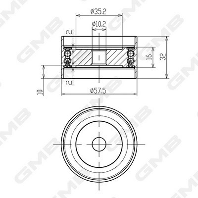Ролик ГРМ обводной Toyota Cressida Saloon, Lexus IS 200/ IS SportCross 200 2.0 ( GT90250 GMB