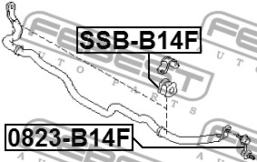Втулка стабилизатора SUBARU LEGACY B14 200­9.02- SSB-B14F SSB-B14F FEBEST