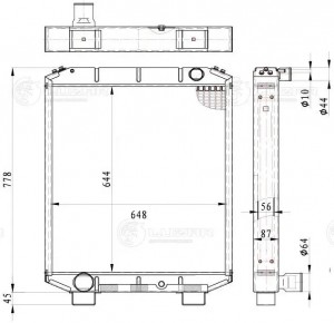 Радиатор вод ПАЗ-3204,КАВЗ-4235,4238 дв ЯМЗ 5346, Cummins 6ISBe160, 210 /LUZAR/ LRC 0307 LUZAR