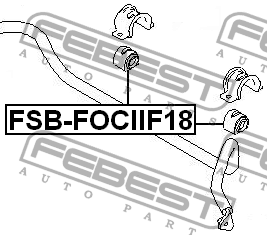 Втулка стабилизатора передняя FORD FOCUS II (18.5мм) FSB-FOCIIF18 FSB-FOCIIF18 FEBEST