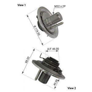 Болт оси cо стопорной гайкой [BPW H - KH, SH - SKH, ECO PLUS 2 SERIES 6.5-9 TONS 300.413 MANSONS