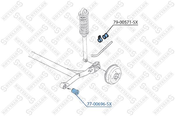 сайлентблок зад. балки!\ Ford Fiesta 1.0-1.8D 89-95 77-00696-SX STELLOX