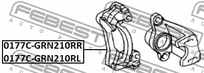 Скоба суппорта задн левая TOYOTA LAND CRUISER PRADO 120 2002-2009 0177C-GRN210RL 0177C-GRN210RL FEBEST