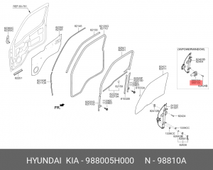 Мотор-редуктор стеклоподъемника HYUNDAI HD65,72,78 левый OE 988005H000 HYUNDAI KIA