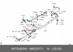 Прокладка коллектора MITSUBISHI Outlander (05-) выпускного OE MR529711 MITSUBISHI