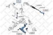 комплект втулок стабилизатора переднего! 2 шт. d=22\ VW T5 03-07 79-00448-SX STELLOX