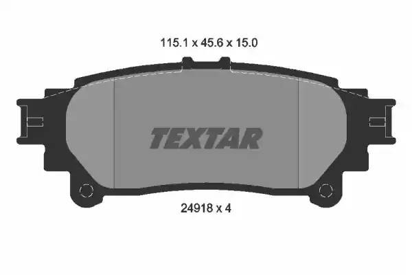 Колодки тормозные LEXUS RX350 (10-) задние (4шт.) TEXTAR 2491801 TEXTAR