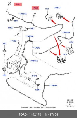 Жиклер FORD Fiesta омывателя стекла ветрового OE 1 442 176 FORD