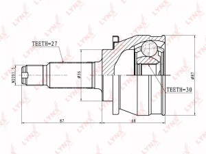 ШРУС наружный к-кт!\ Subaru Impreza/Legasy 1.8/2.0/2.2 4WD 92-95 CO-7102 LYNXAUTO