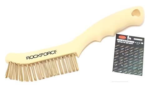 Щетка металлическая ручная пластиковый корпус, латунь 2x19 рядов ROCKFORCE RF340121214 ROCK FORCE
