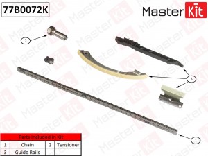 Комплект цепи ГРМ OPEL VECTRA С/ZAFIRA B Z22SE,Z22YH 02- 77B0072K 77B0072K MASTER KIT