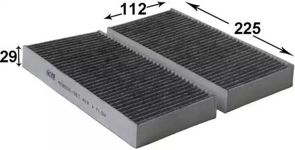 Фильтр салонный угольный (к-кт из 2-х шт)  HONDA FR-V 2,0 2004 - 2006  HONDA FR- AC803CSET JS ASAKASHI