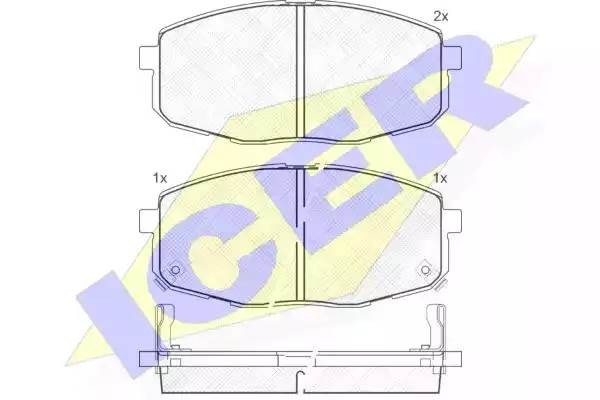 181540 колодки дисковые передние !\ KIA Carens 1.6-1.9CRDi 02> 181540 ICER