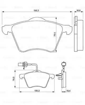 FORD GALAXY (1995-2006)/VW SHARAN (1995-1999) с датчиком износа 0 986 424 780 BOSCH