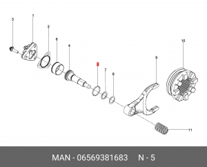 Круглое уплотнение 34X3N-FPM1-80-GN 06569381683 MAN
