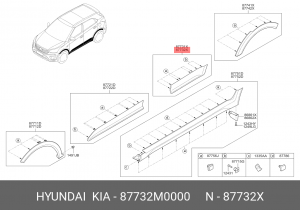 молдинг двери задней правой!\ Hyundai Creta 87732M0000 HYUNDAI