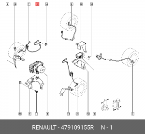 ДАТЧИК АБС КОЛЕСА ПЕР (ИНДУКЦИОНН) 479109155R 479109155R RENAULT