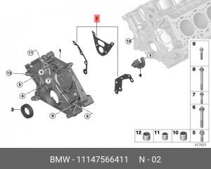 комплект прокладок блока ГРМ!\ BMW N63/N63N 11147566411 BMW