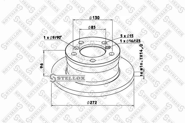 диск тормозной !272x97x16x85 n5+n1d17 \Omn MB Sprinter 85-00763-SX STELLOX