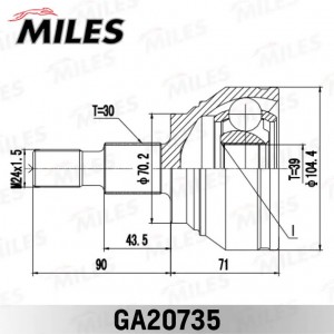 ШРУС наружный MERCEDES BENZ ML-CLASS 164 2004-2011 GA20735 GA20735 MILES