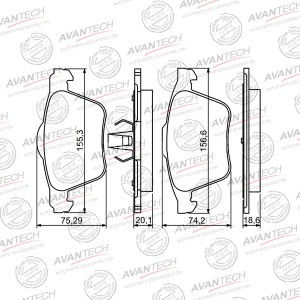 Колодки тормозные дисковые Avantech передние AV2004 AVANTECH