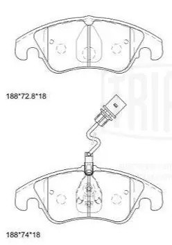 Колодки торм. Audi A6 (11-)/Q5 (08-) диск. перед. т/с TRW (в компл. с 2-мя датч. PF4174 TRIALLI