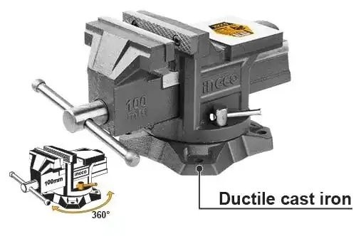 Тиски 200мм (10") поворотные с наковальней INGCO HBV088 INGCO