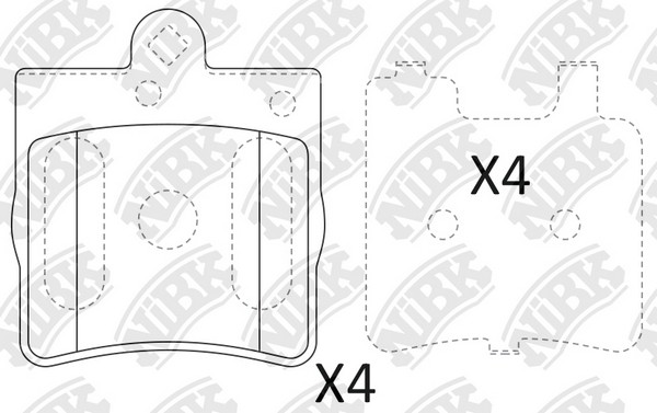 Колодки тормозные MERCEDES C (W202,W203),E (W210) задние (4шт.) NIBK PN0310 NIBK