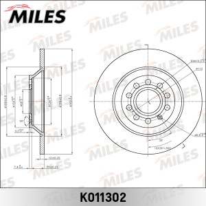 Диск тормозной задний D302мм. AUDI A6 ALLROAD 2.7-4.2 06- (TRW DF4776) K011302 K011302 MILES