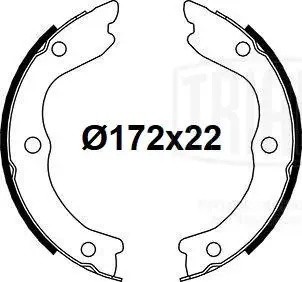 Колодки торм. Nissan X-Trail T30 (01-) барабан. ст. торм. 172x22 (GF 4616) GF4616 TRIALLI