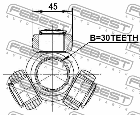 Трипоид 30x45 FORD TRANSIT TT9 2006-2013 2116-TRD 2116-TRD FEBEST