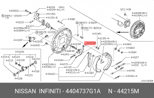 тросик ручного тормоза!\ Nissan NP300/D22SS 44047-37G1A NISSAN