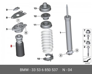 отбойник амортизатора задн.! с пыльником\ BMW F21/F20 11>/F22/F23 12/14>/F30 12> 33 53 6 850 537 BMW