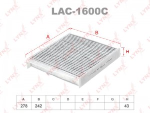 Фильтр салонный угольный подходит для VOLVO C70 97-05/S60 05/S70 97-00/S80 99-06 LAC-1600C LYNXAUTO
