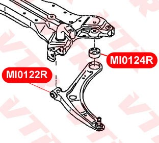 MI0122R САЙЛЕНТБЛОК РЫЧАГА ПЕРЕДНЕЙ ПОДВЕСКИ, ПЕРЕДНИЙ MI0122R VTR