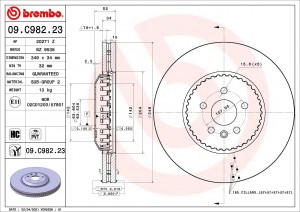 Диск тормозной 09.C982.23 09C98223 BREMBO