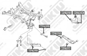 Сайлентблок задн поперечн тяги внутренний SUBARU TRIBECA 05- BH27025 BH27025 JIKIU