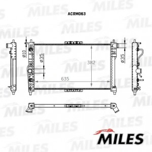 Радиатор (механическая сборка) CHEVROLET LANOS 1.5/1.6 A/T (NISSENS 616551)AVA D ACRM063 MILES