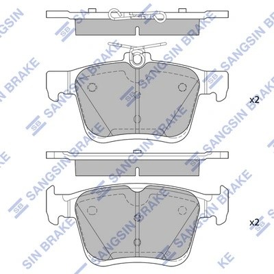 Колодки задние VW GOLF 2012-, PASSAT 2014-, AUDI A3 2013-, Q2 2016-, TT 2014- SP SP4298 SANGSIN